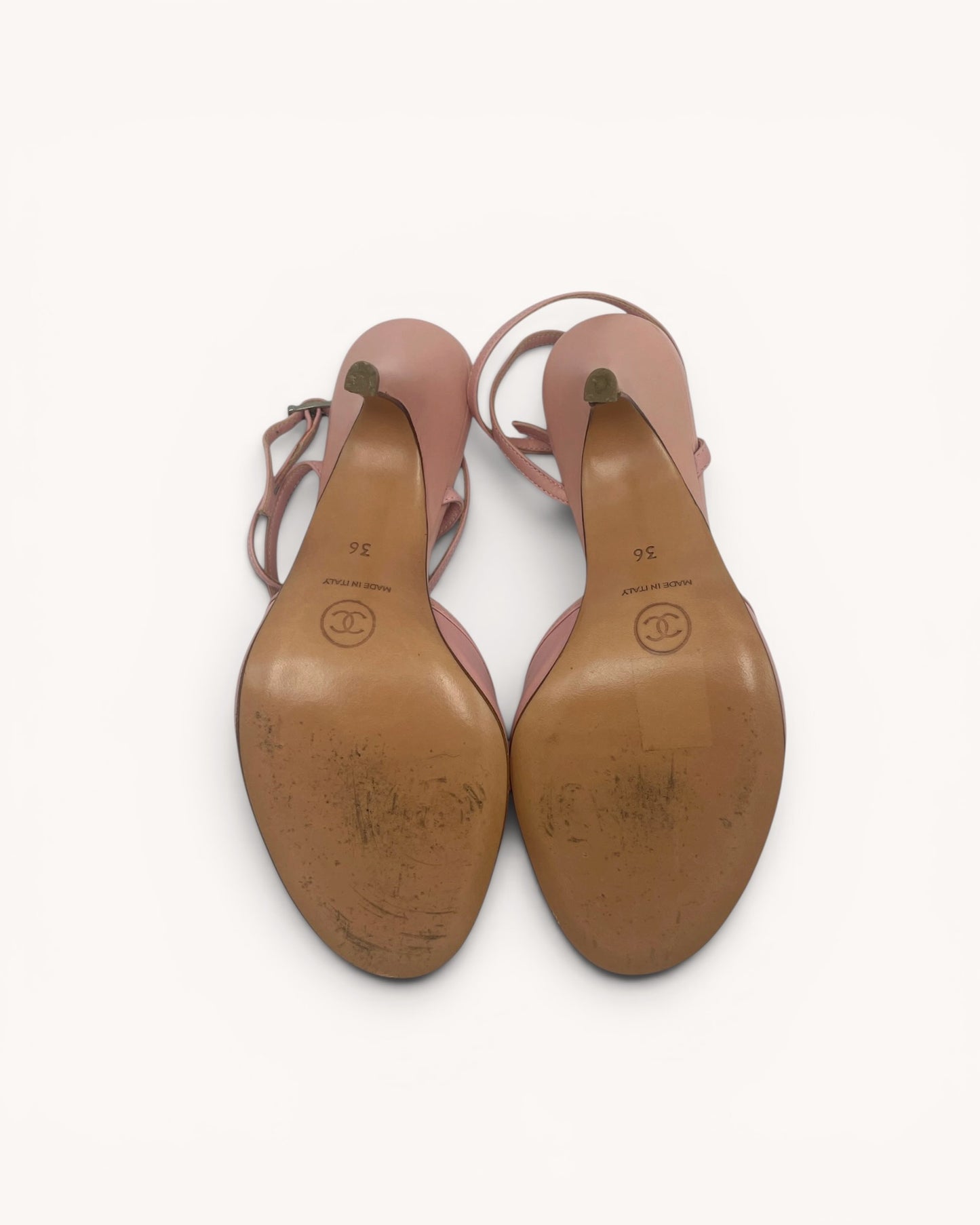 Rare Vintage Chanel Pink Leather Ruffle Heels (36)