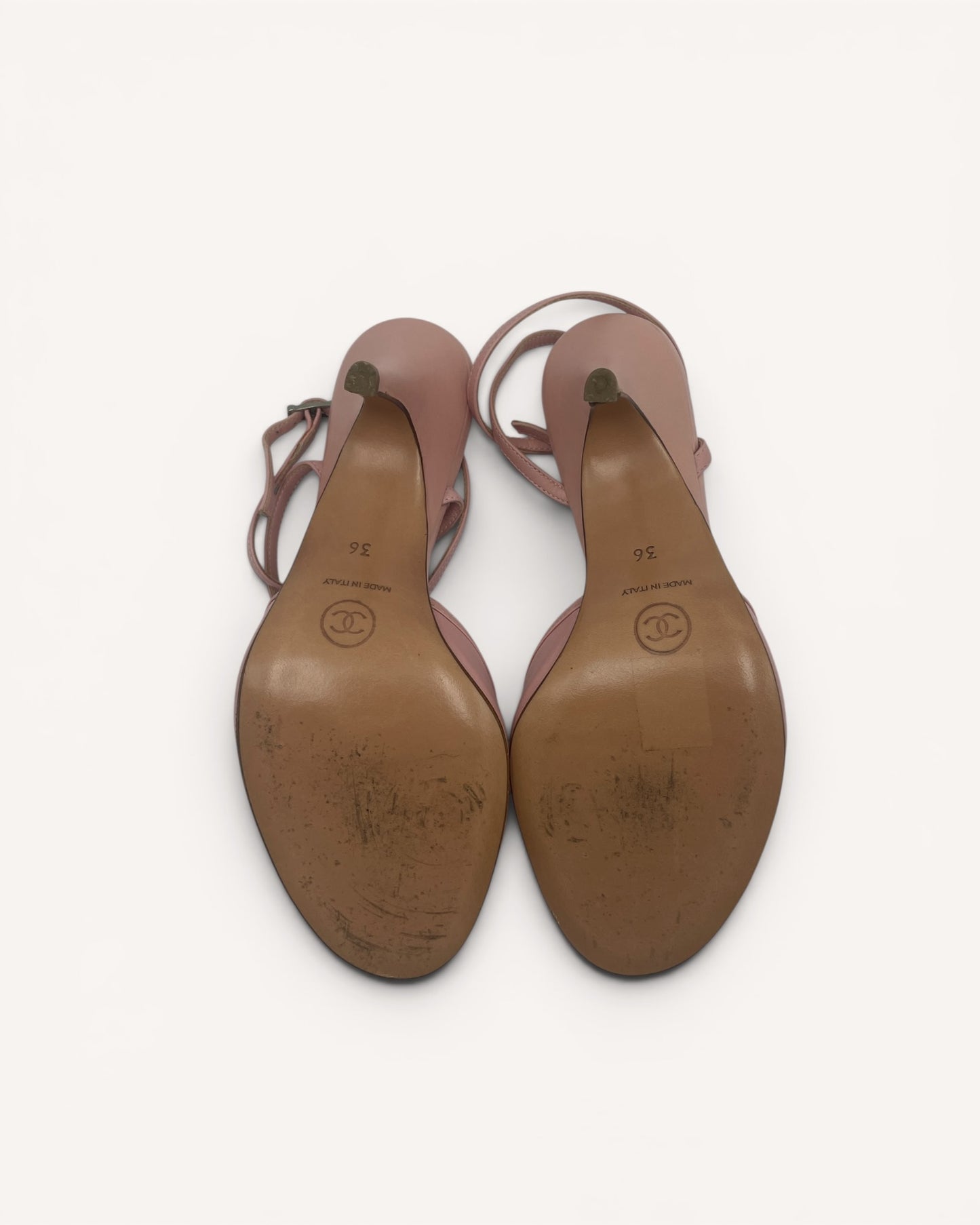 Rare Vintage Chanel Pink Leather Ruffle Heels (36)