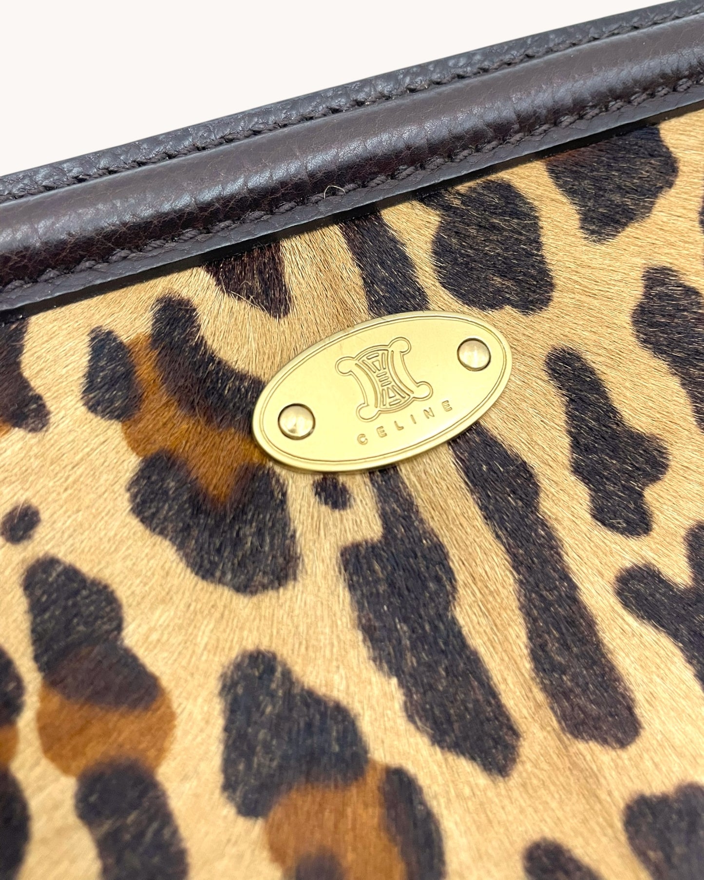 Vintage Celine Leopard Ponyhair Shoulder Bag