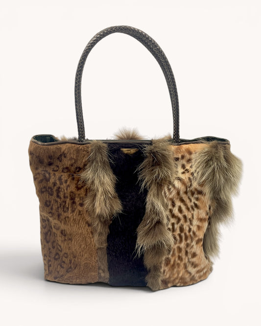 Vintage Dior Patchwork Fur Tote Bag