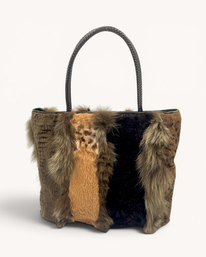 Vintage Dior Patchwork Fur Tote Bag