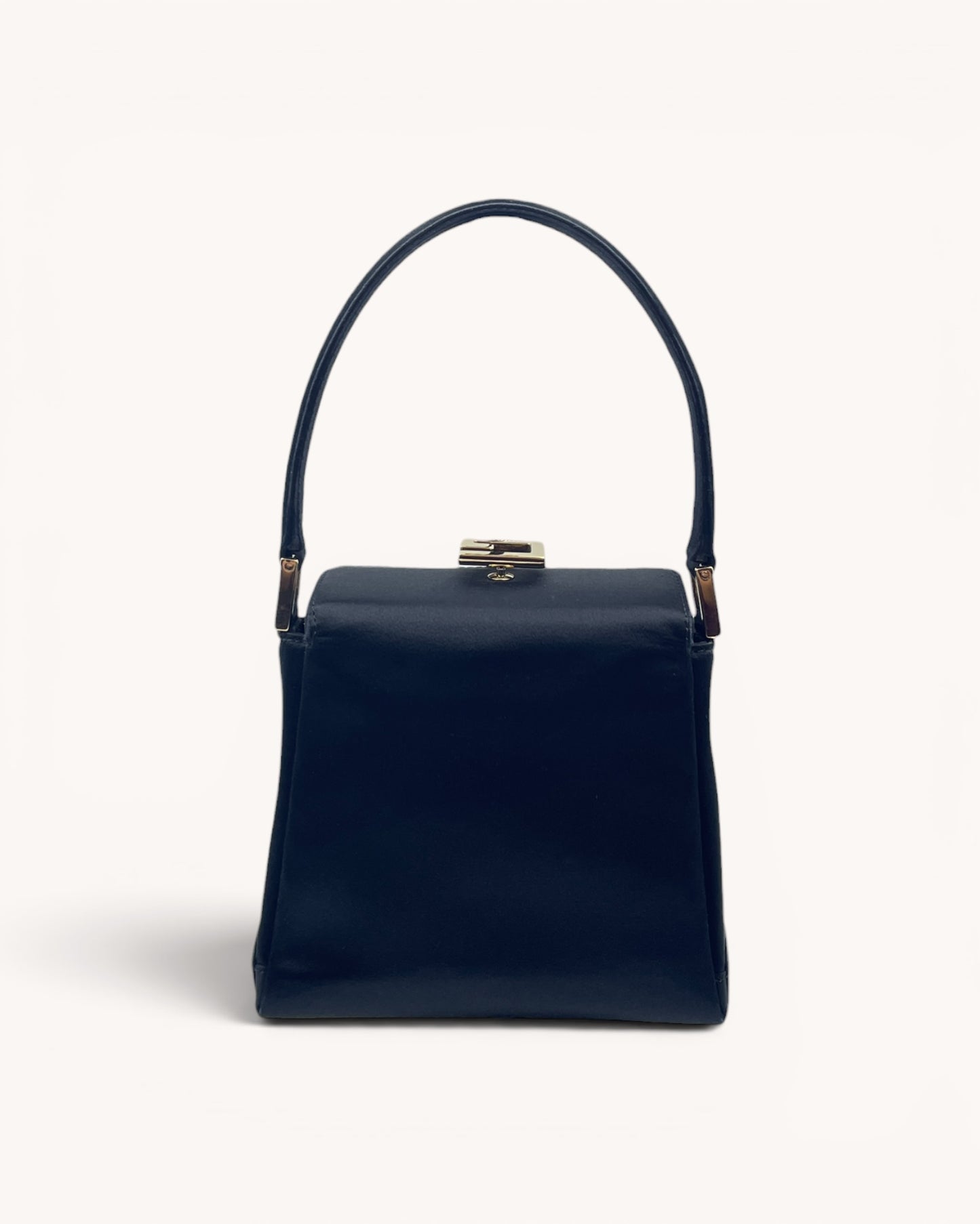 Vintage Gucci Black Satin Evening Bag