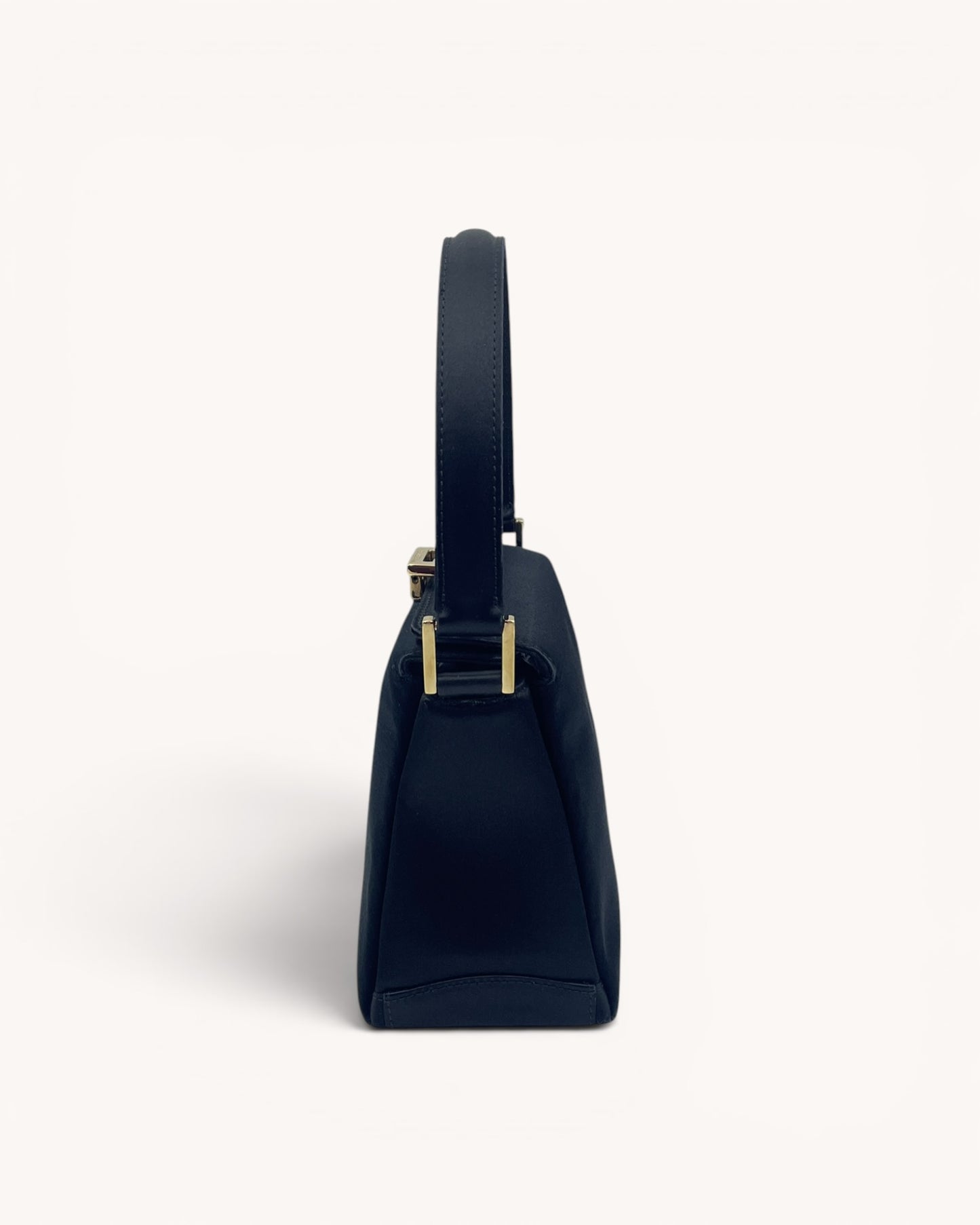 Vintage Gucci Black Satin Evening Bag