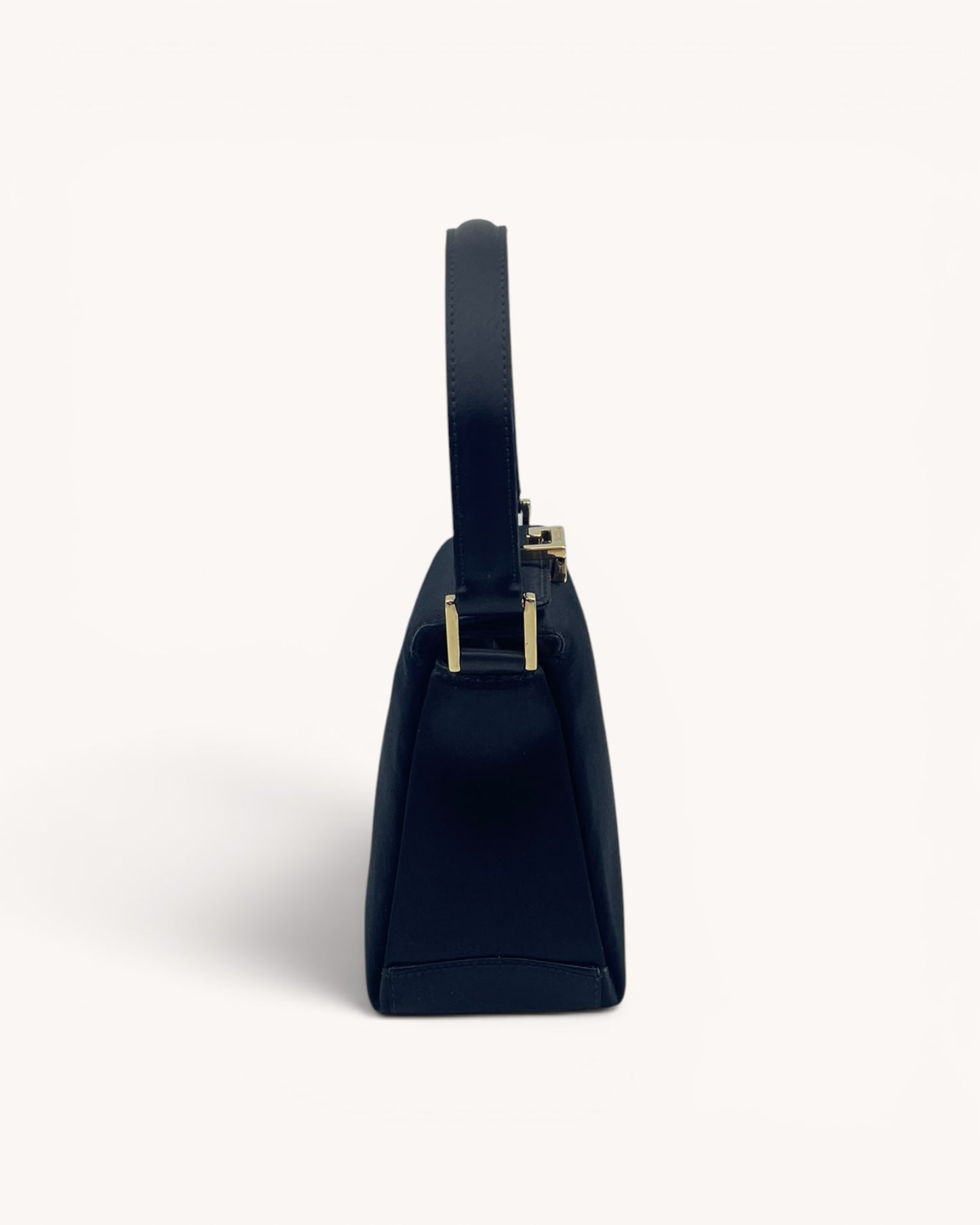 Vintage Gucci Black Satin Evening Bag