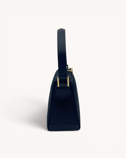 Vintage Gucci Black Satin Evening Bag