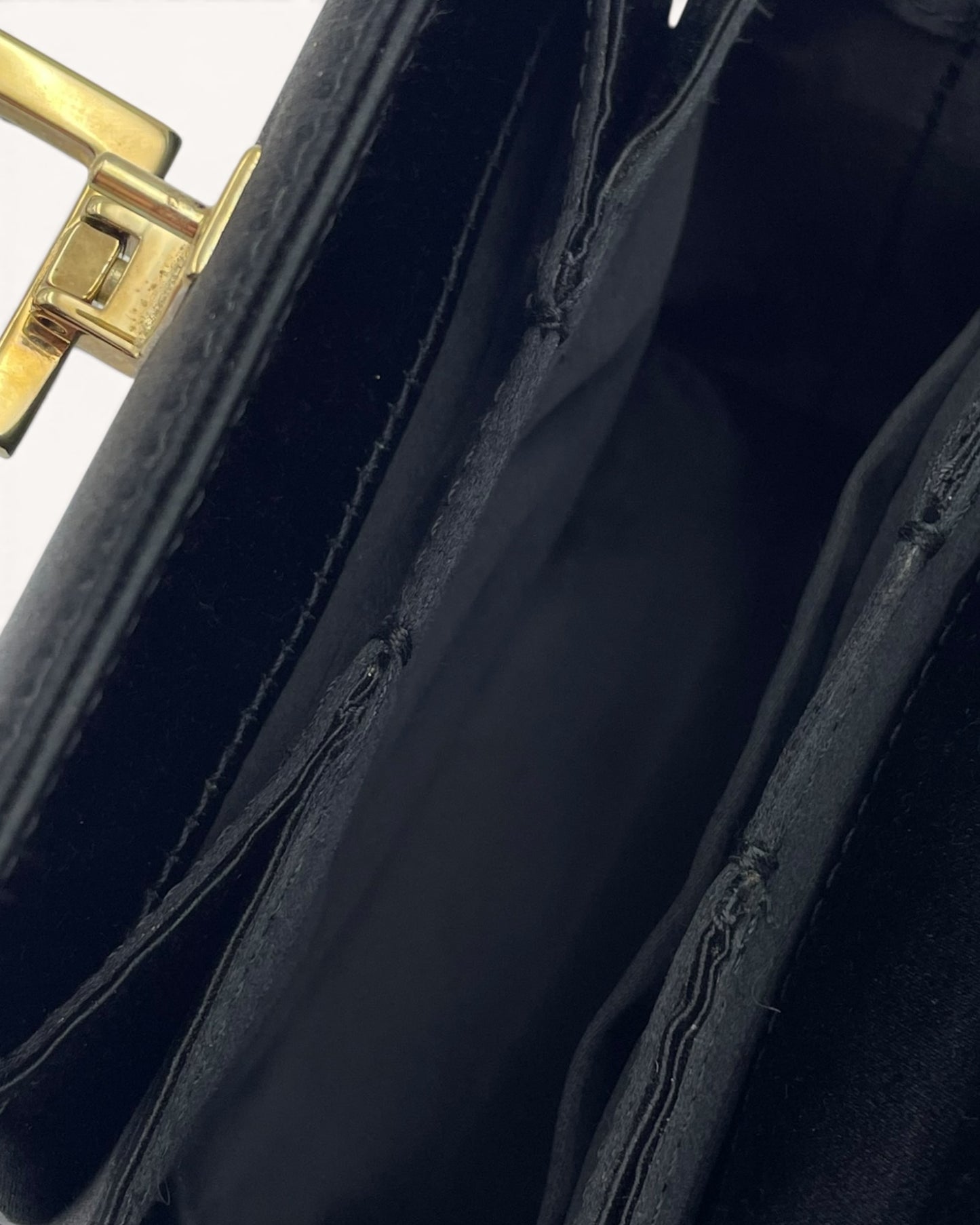 Vintage Gucci Black Satin Evening Bag