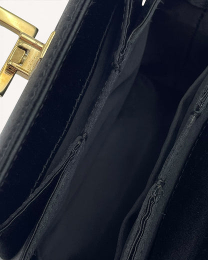 Vintage Gucci Black Satin Evening Bag