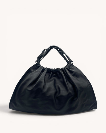 Vintage Gucci Slouchy Black Leather Shoulder Bag