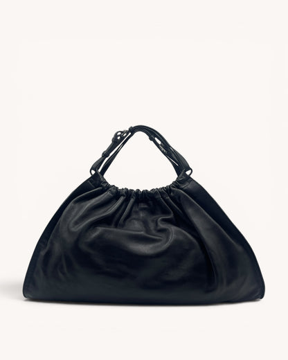 Vintage Gucci Slouchy Black Leather Shoulder Bag