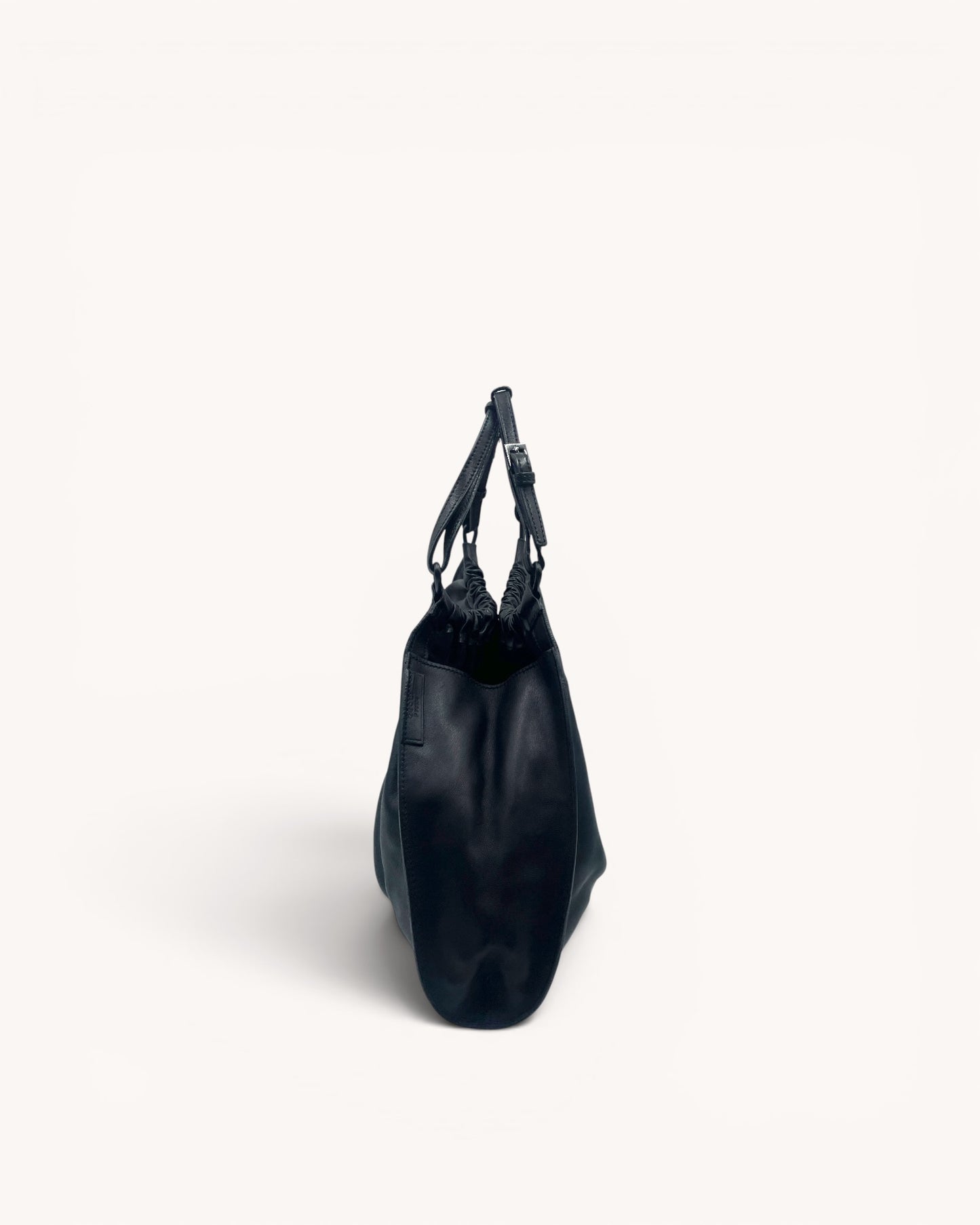 Vintage Gucci Slouchy Black Leather Shoulder Bag
