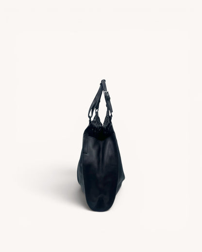 Vintage Gucci Slouchy Black Leather Shoulder Bag