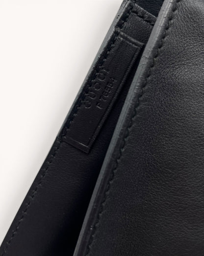 Vintage Gucci Slouchy Black Leather Shoulder Bag