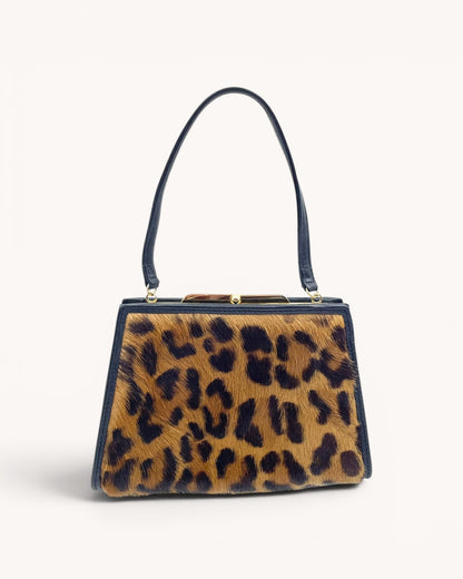 Vintage Loewe Leopard Ponyhair Evening Bag
