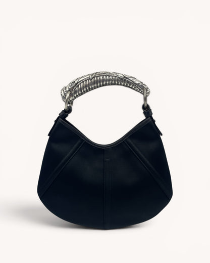 Vintage Yves Saint Laurent Mini Black Satin Mombasa