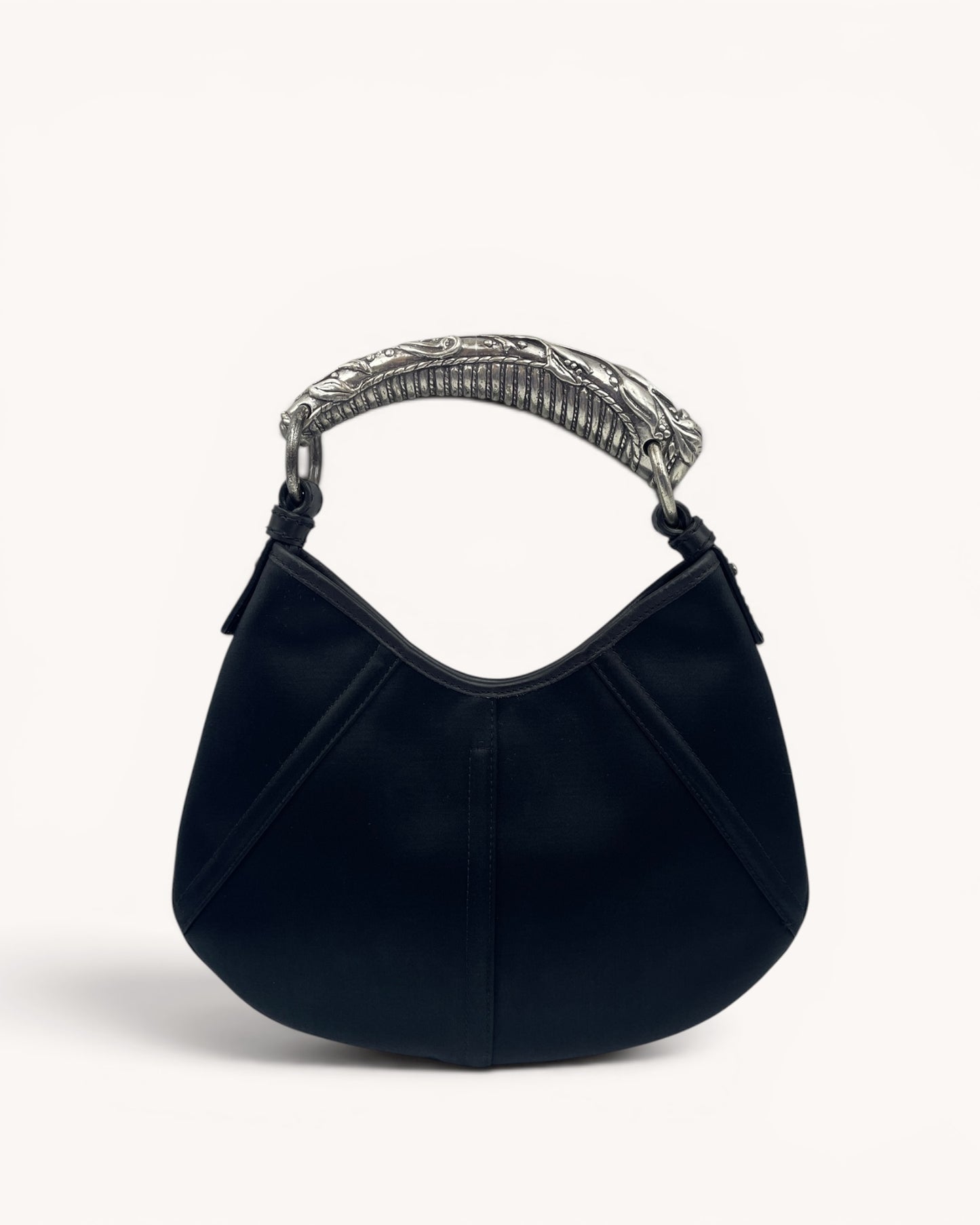 Vintage Yves Saint Laurent Mini Black Satin Mombasa
