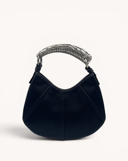 Vintage Yves Saint Laurent Mini Black Satin Mombasa