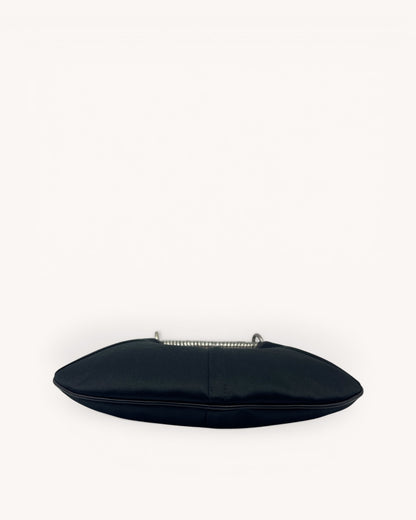 Vintage Yves Saint Laurent Mini Black Satin Mombasa