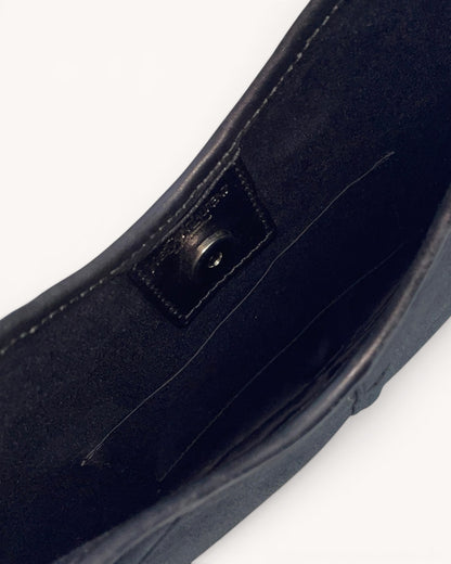 Vintage Yves Saint Laurent Mini Black Satin Mombasa